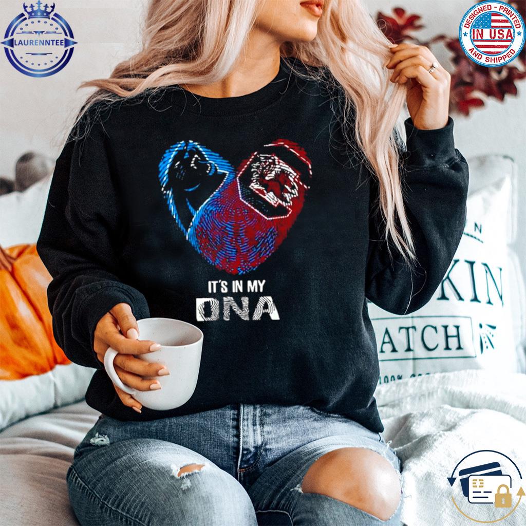 Carolina Panthers And North Carolina Tar Heels Heart It's In My Dna 2023  Ornament, hoodie, sweater, long sleeve and tank top