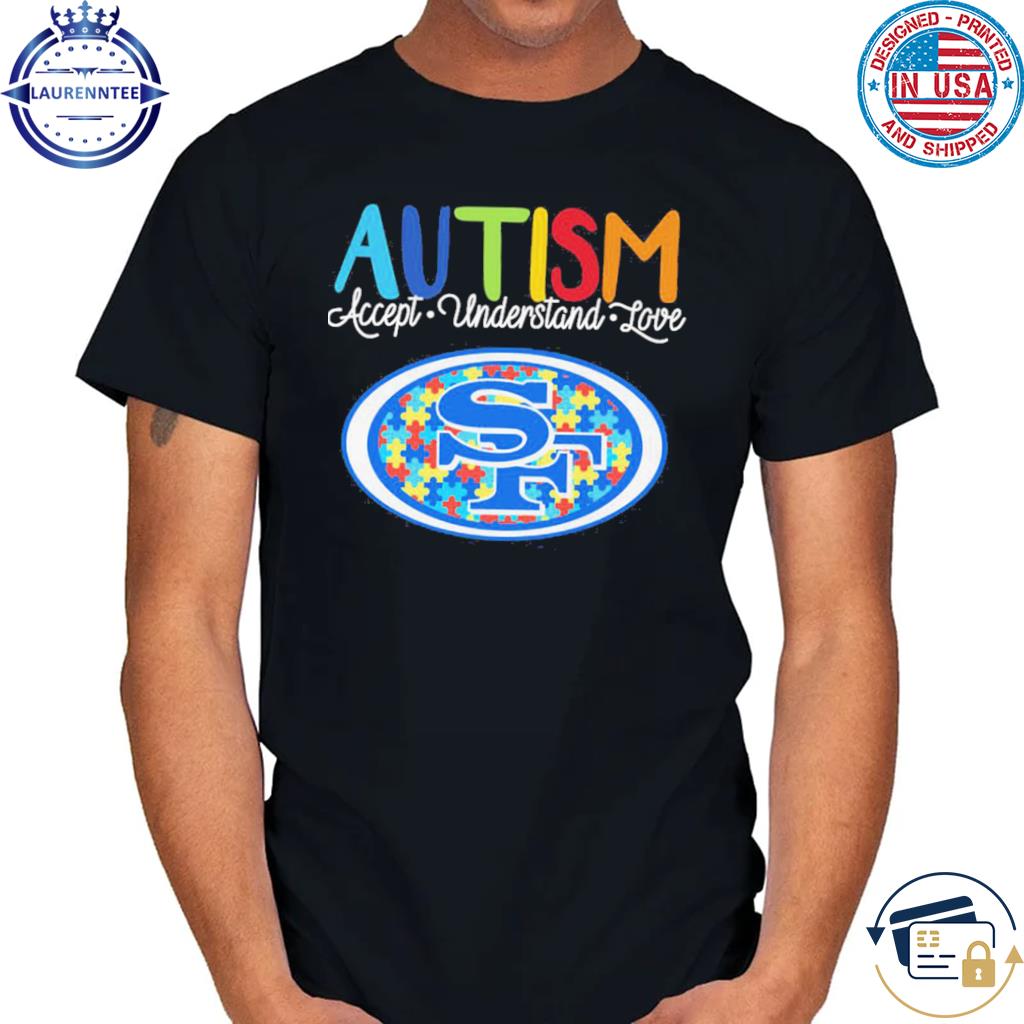 Custom Name And Number NFL San Francisco 49ers Special Autism Awareness  Design Hoodie - Torunstyle