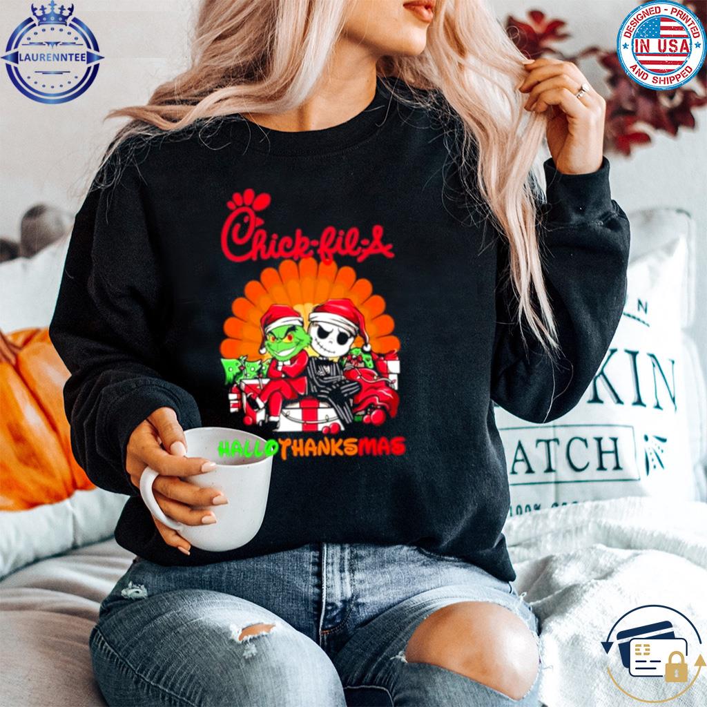 Santa Grinch And Jack Skellington Chick-Fil-A Hallothanksmas