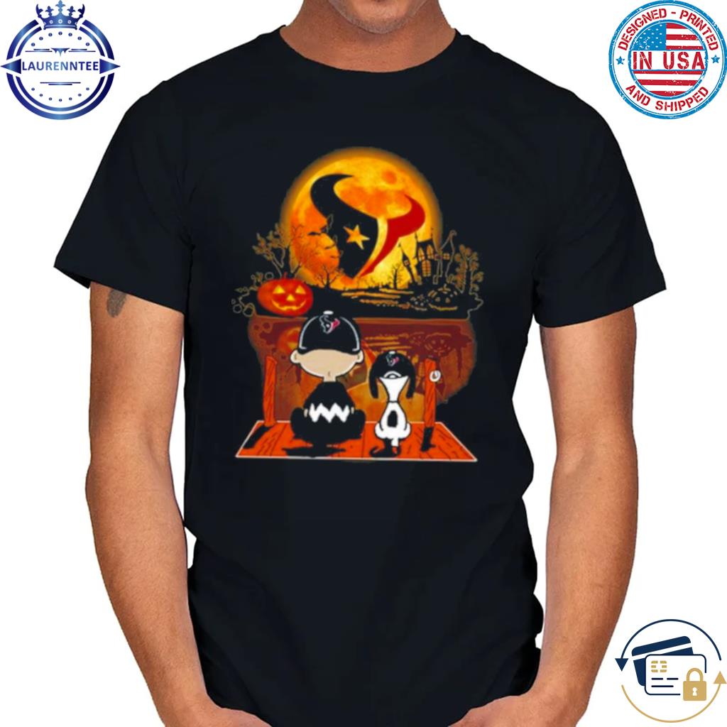 Snoopy and Charlie Brown Sit Under Moon Houston Astros Halloween 2023  T-shirt, hoodie, sweater, long sleeve and tank top