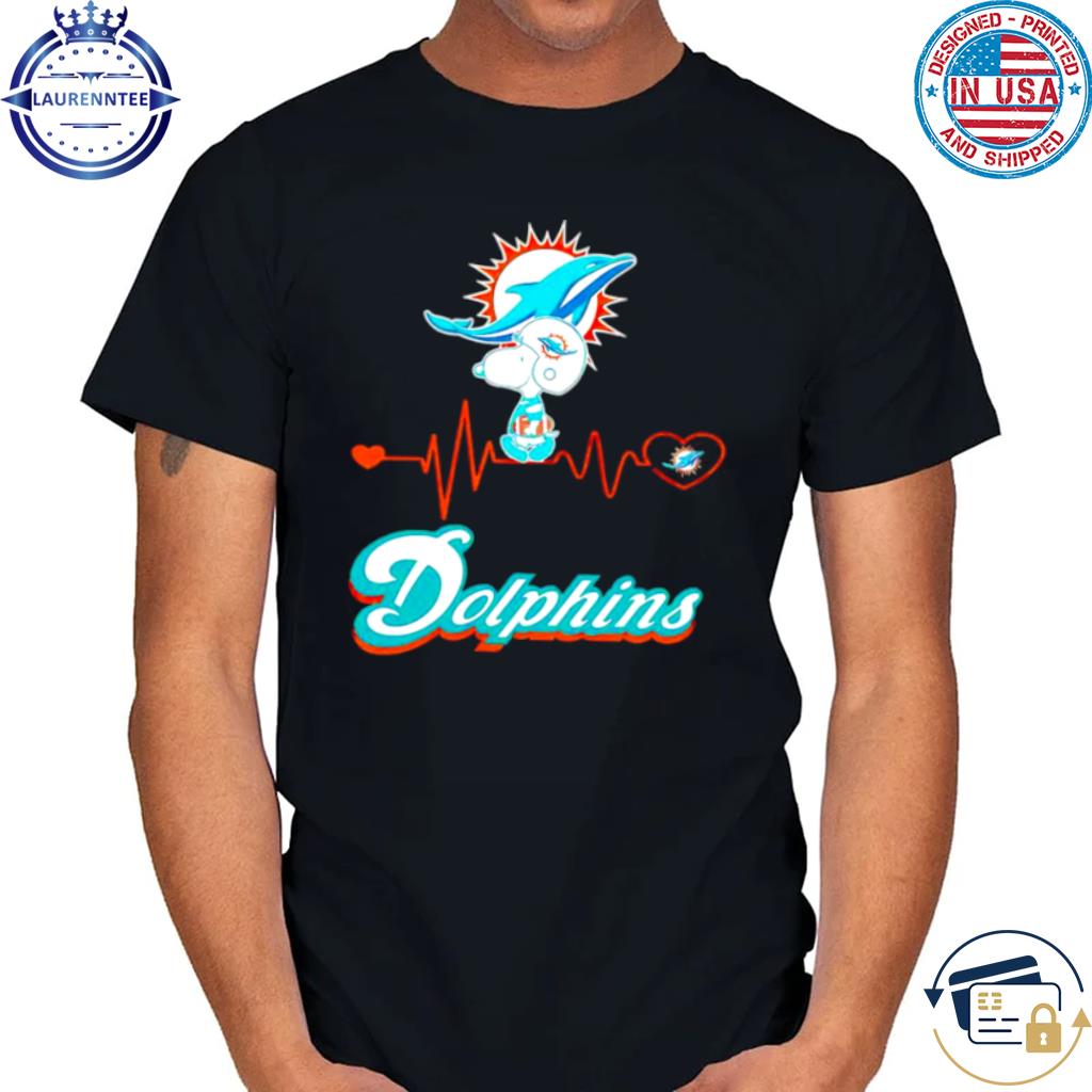 Cute Snoopy Miami Dolphins Logo Heartbeat Shirt - Togethertee