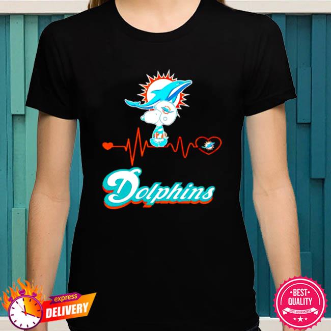 Cute Snoopy Miami Dolphins Logo Heartbeat Shirt - Togethertee