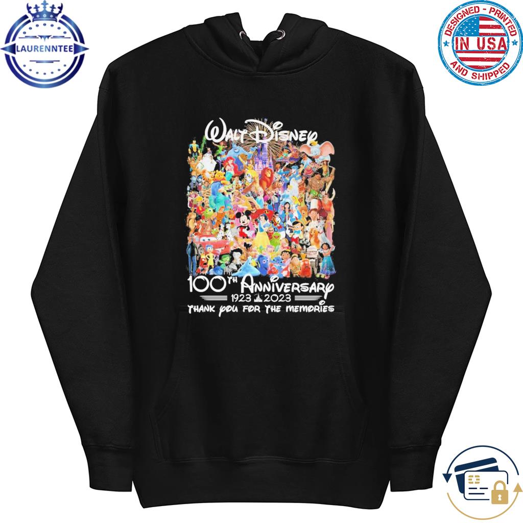 Walt disney 100th anniversary 1923 2023 thank you for the memories shirt,  hoodie, sweater, long sleeve and tank top