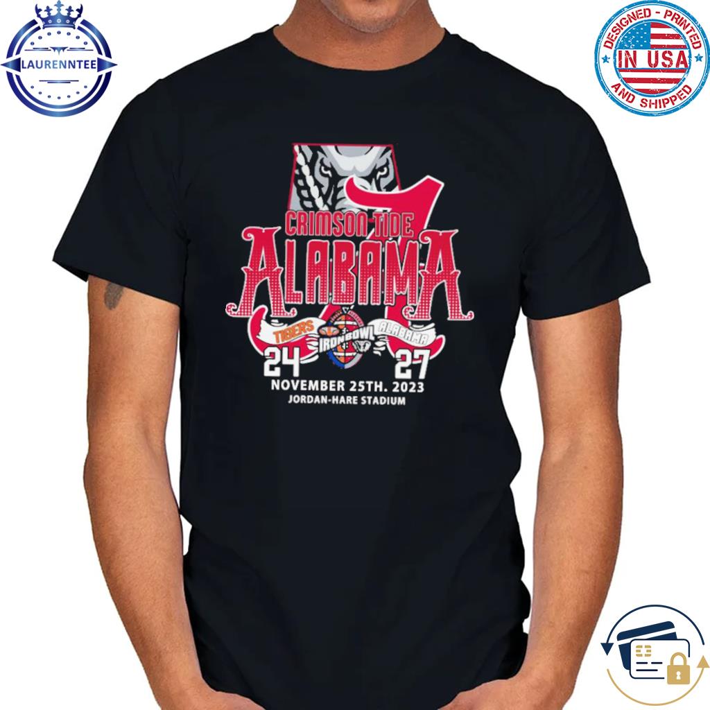 Alabama Crimson Tide Win 27 24 Auburn Tigers 2023 Iron Bowl Champions Final Score Shirt