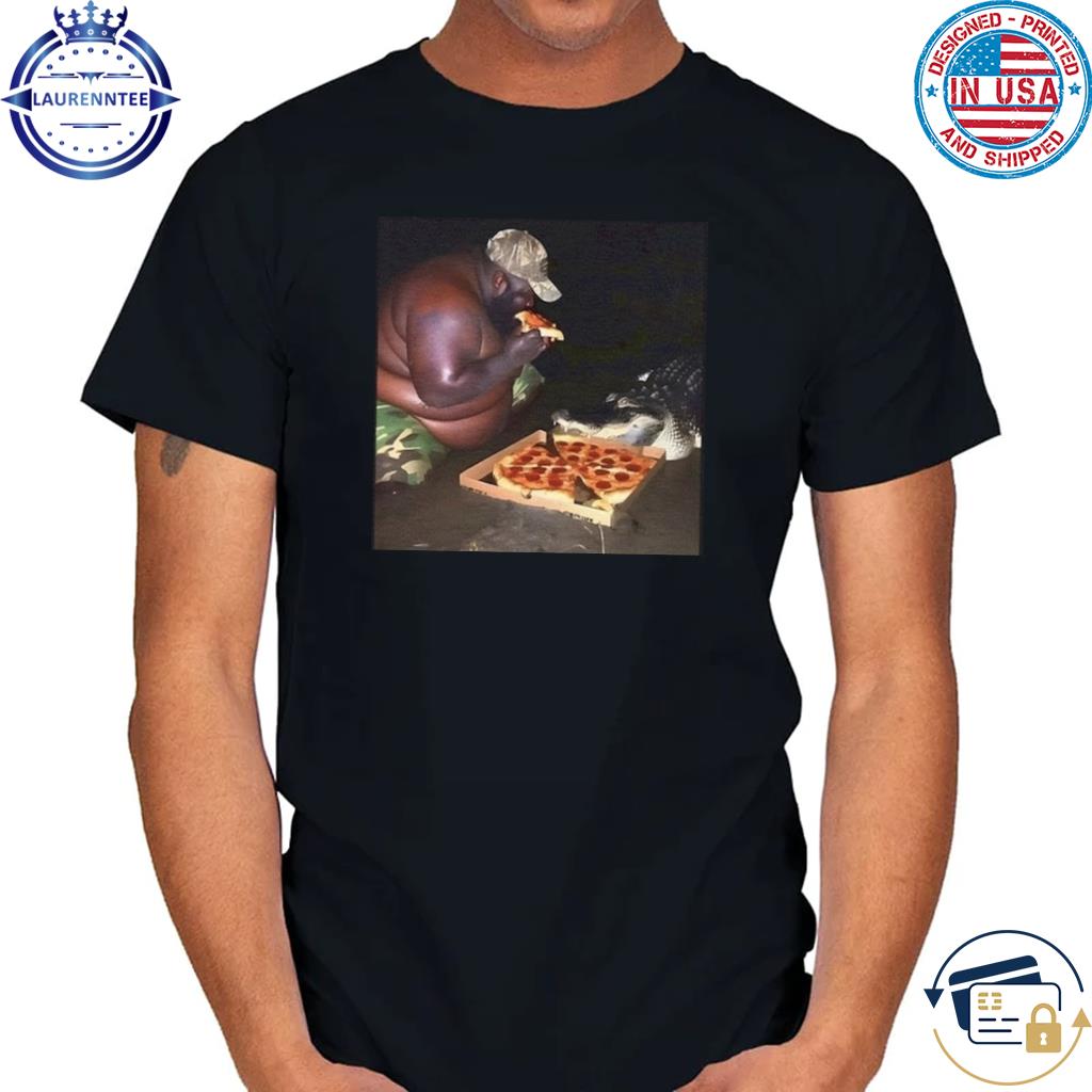 Gumbo slice eating a slice of pizza shirt