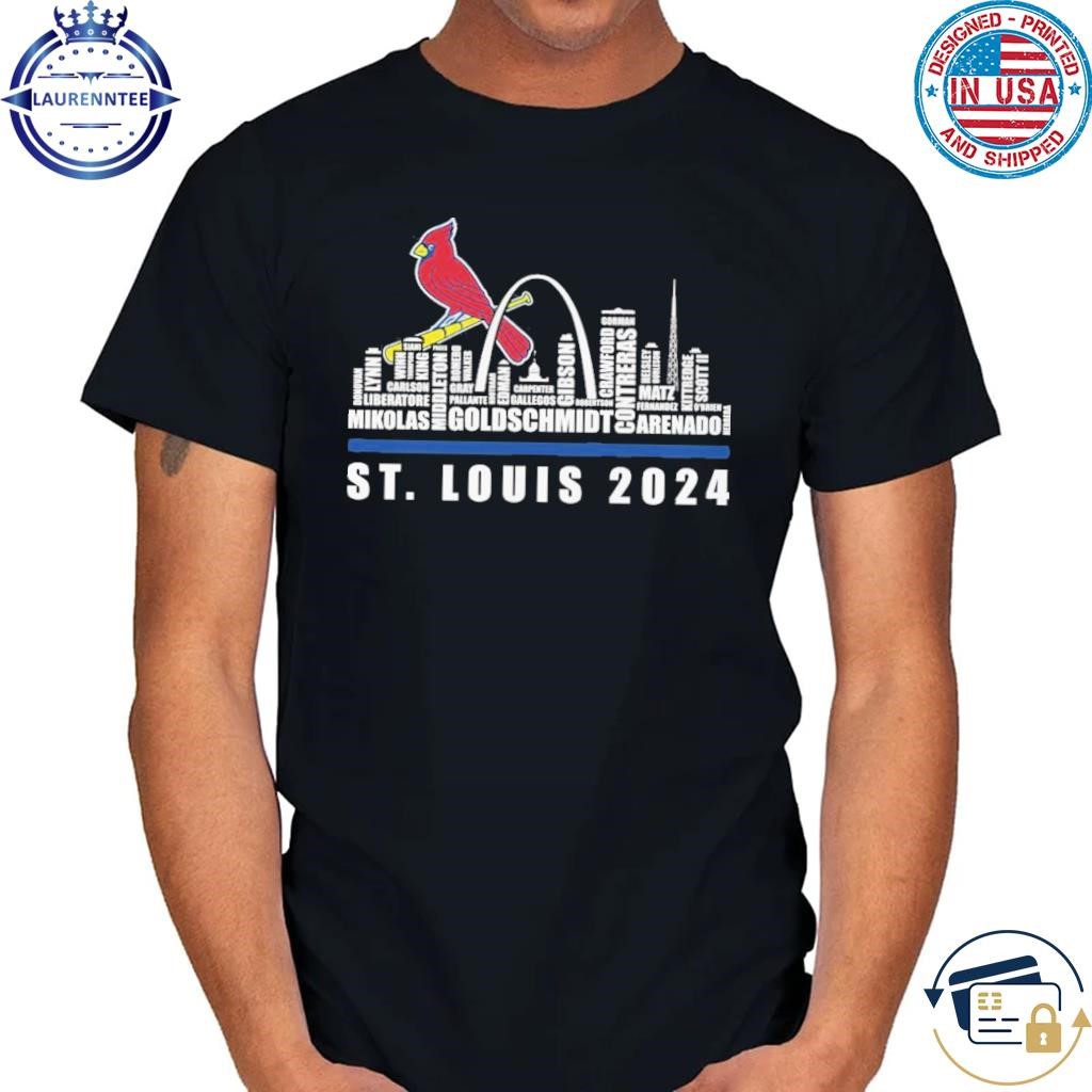 St. Louis Cardinals 2024 Skyline Player Name T-Shirt