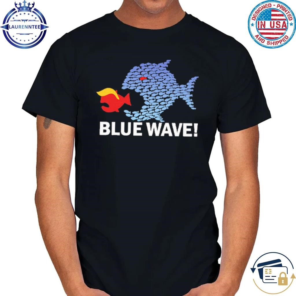 Big fish eat little fish Trump hair blue wave 2024 shirt