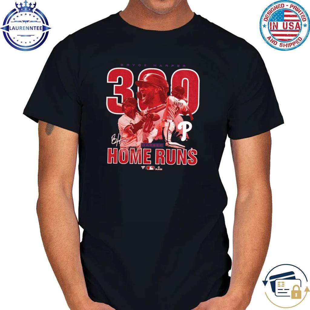 Bryce harper philadelphia phillies fanatics 300th career home run shirt