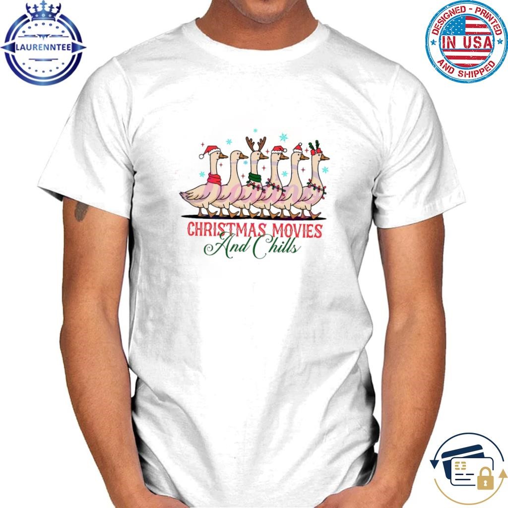 Christmas movie and chills merry duckmas Christmas light sweater