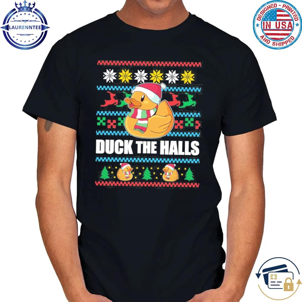 Duck the halls ugly Christmas jumper santa claus meme sweater