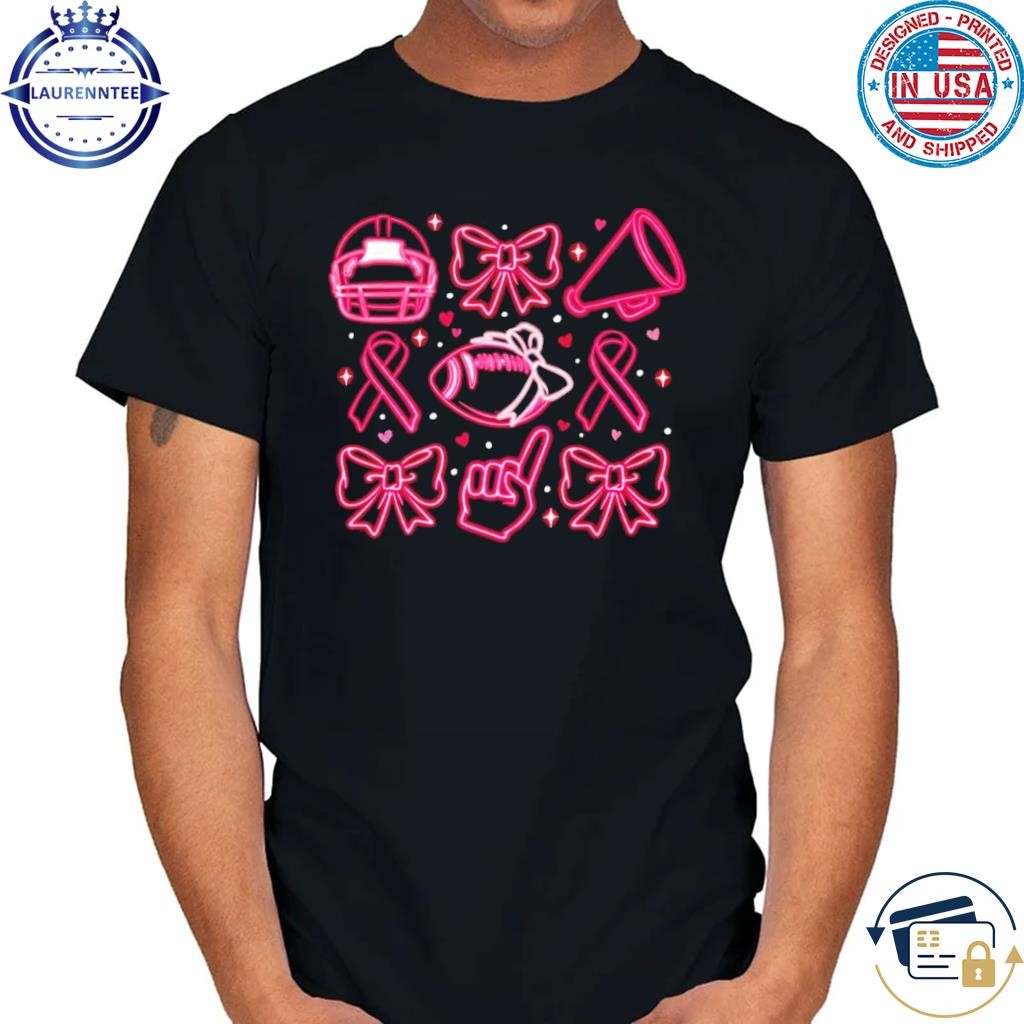 Neon breast cancer football pink out shirt