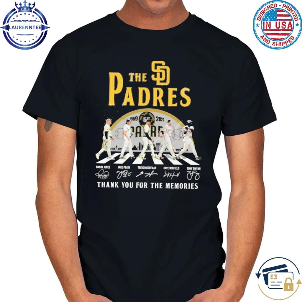 Official The padres 55 years of 1969-2024 san diego padres thank you for the memories shirt