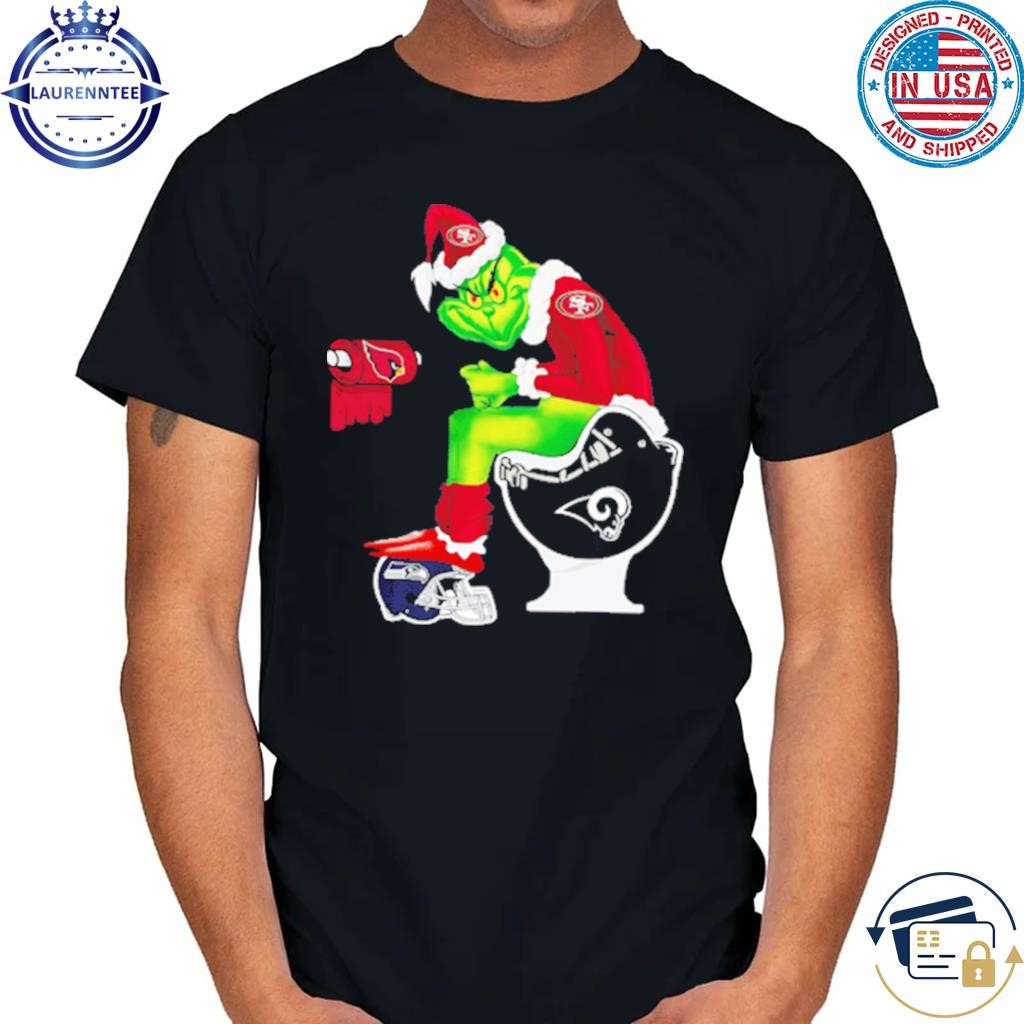 Santa grinch san francisco 49ers los angeles rams seattle seahawks arizona cardinals toilet shirt