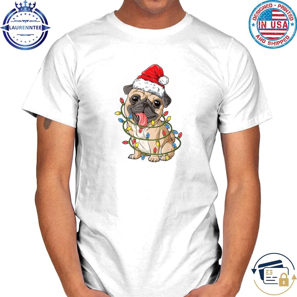 Santa light Christmas dog design sweater