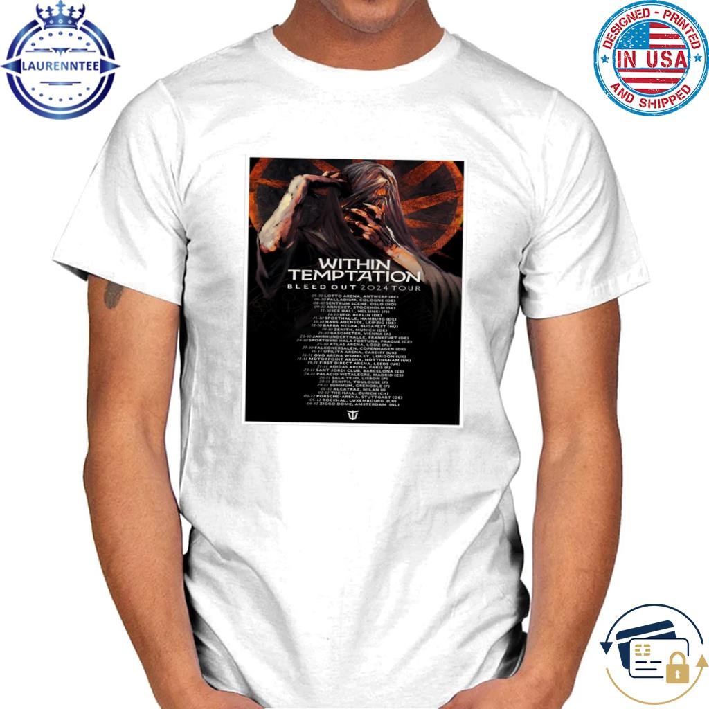 Within temptation bleed out 2024 tour london poster shirt