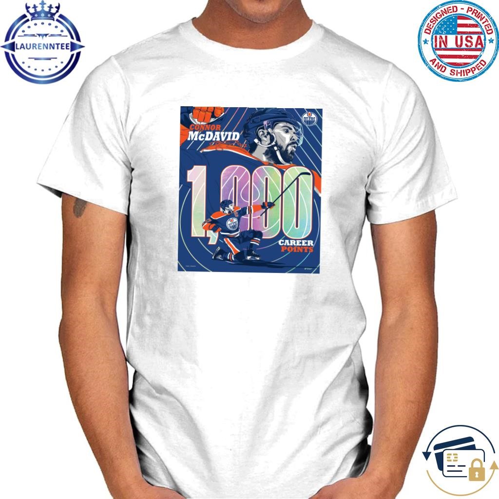 Connor mcdavid edmonton oilers 1000 career nhl points milestone shirt