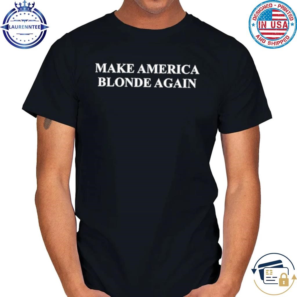 Karoline leavitt wearing make america blonde again shirt