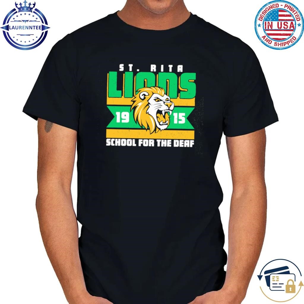 St. rita school for the deaf full-color lion seal shirt