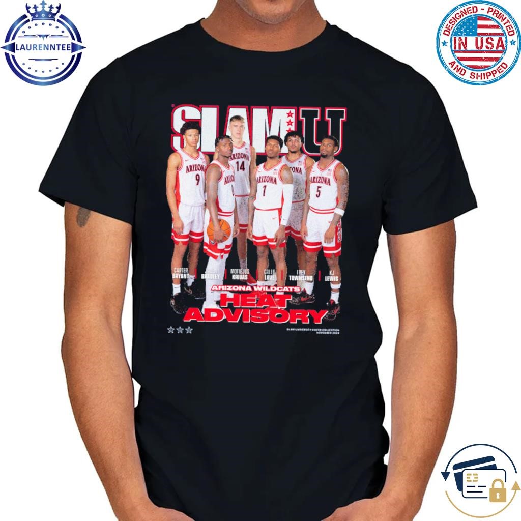 The arizona men's basketball led by caleb love jaden bradley trey townsend motiejus krivas carter bryant and kj lewis shirt