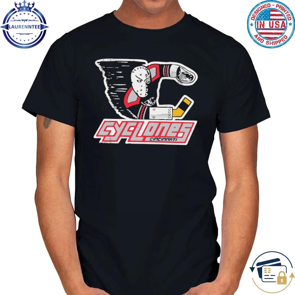 Vintage cincinnati cyclones goalie logo shirt