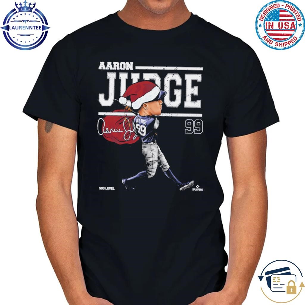 Aaron judge new york y cartoon santa hat shirt