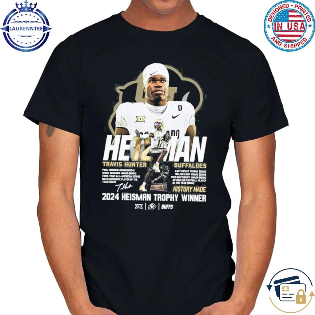 Colorado buffaloes 2024 heisman trophy winner travis hunter shirt